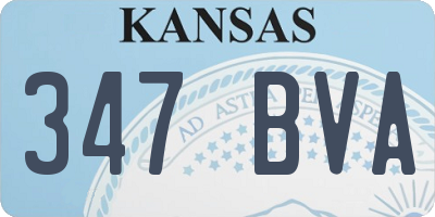 KS license plate 347BVA