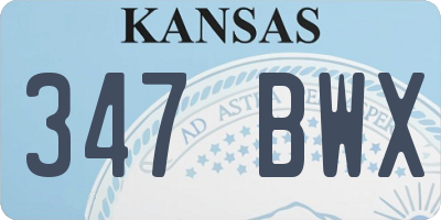 KS license plate 347BWX