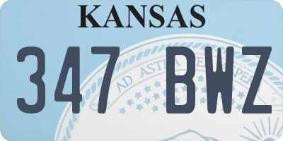 KS license plate 347BWZ