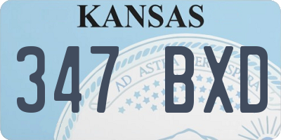 KS license plate 347BXD