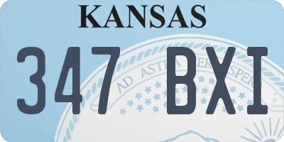 KS license plate 347BXI