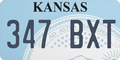 KS license plate 347BXT