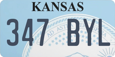 KS license plate 347BYL