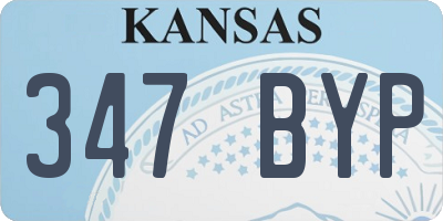 KS license plate 347BYP