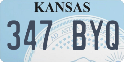 KS license plate 347BYQ