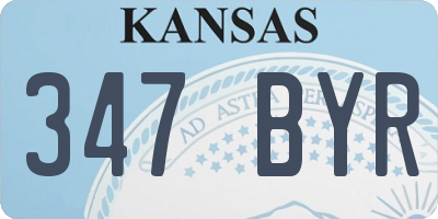 KS license plate 347BYR