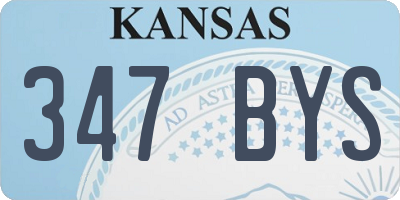 KS license plate 347BYS