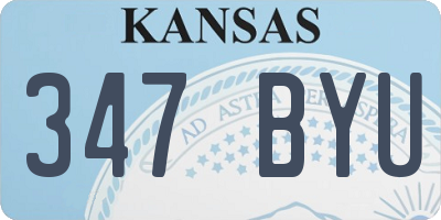 KS license plate 347BYU