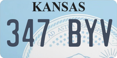 KS license plate 347BYV