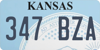 KS license plate 347BZA