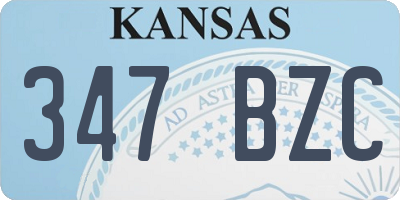KS license plate 347BZC
