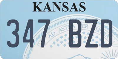 KS license plate 347BZD