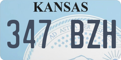 KS license plate 347BZH