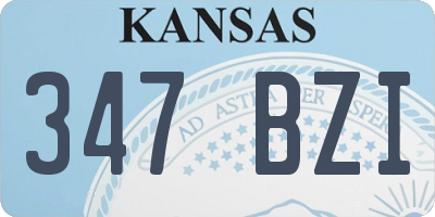 KS license plate 347BZI