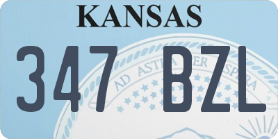KS license plate 347BZL