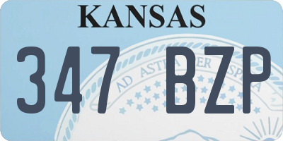 KS license plate 347BZP