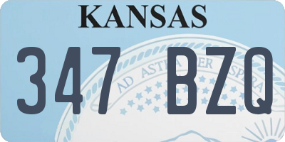 KS license plate 347BZQ