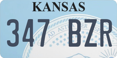 KS license plate 347BZR