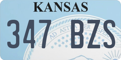 KS license plate 347BZS