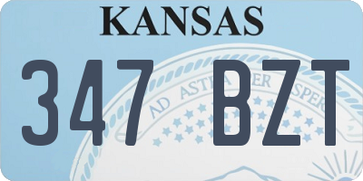 KS license plate 347BZT