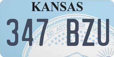 KS license plate 347BZU