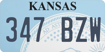 KS license plate 347BZW