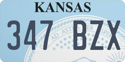 KS license plate 347BZX