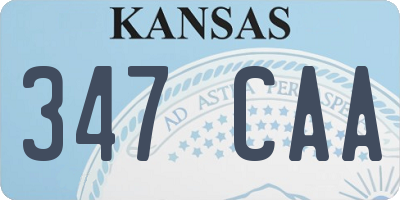 KS license plate 347CAA