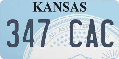 KS license plate 347CAC