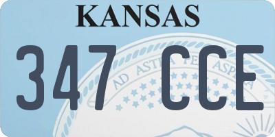 KS license plate 347CCE
