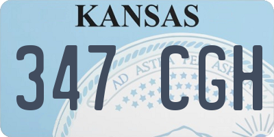 KS license plate 347CGH