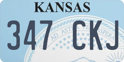KS license plate 347CKJ