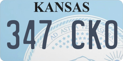 KS license plate 347CKO