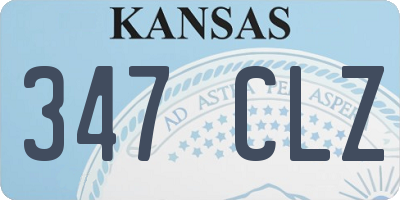 KS license plate 347CLZ