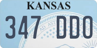 KS license plate 347DDO