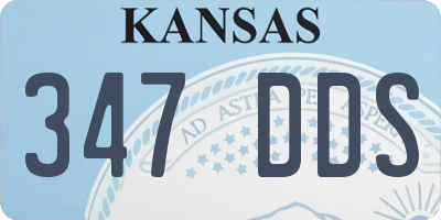 KS license plate 347DDS