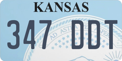 KS license plate 347DDT