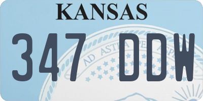 KS license plate 347DDW