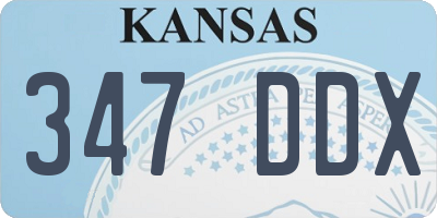 KS license plate 347DDX