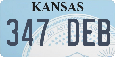 KS license plate 347DEB