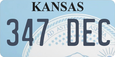KS license plate 347DEC