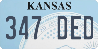 KS license plate 347DED
