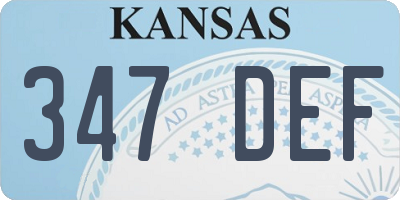 KS license plate 347DEF