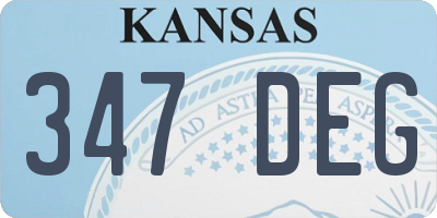 KS license plate 347DEG