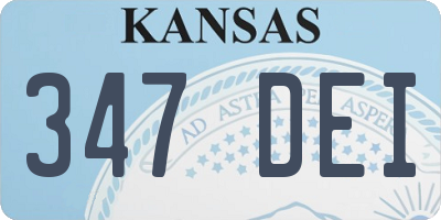KS license plate 347DEI