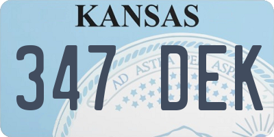 KS license plate 347DEK