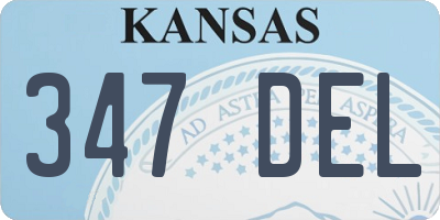 KS license plate 347DEL