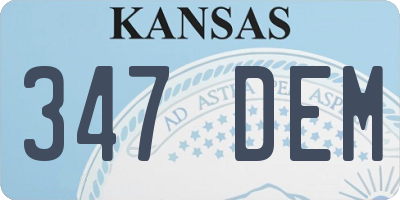 KS license plate 347DEM
