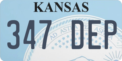 KS license plate 347DEP