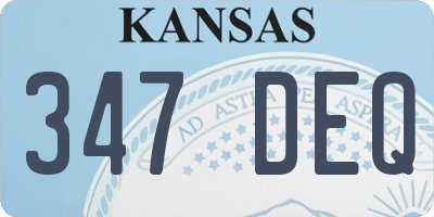 KS license plate 347DEQ